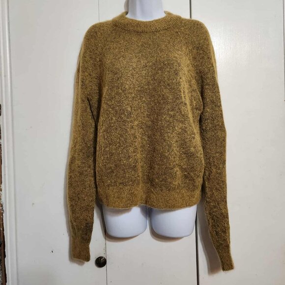NWT Medium H&M Dark Mustard Mohair Merino Wool Slouchy Grunge Sweater - Picture 1 of 7